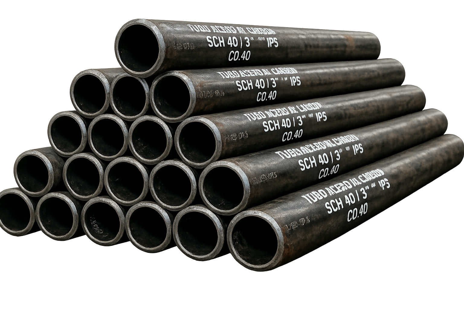 TUBO DE ACERO AL CARBON CD.40 DE 3'